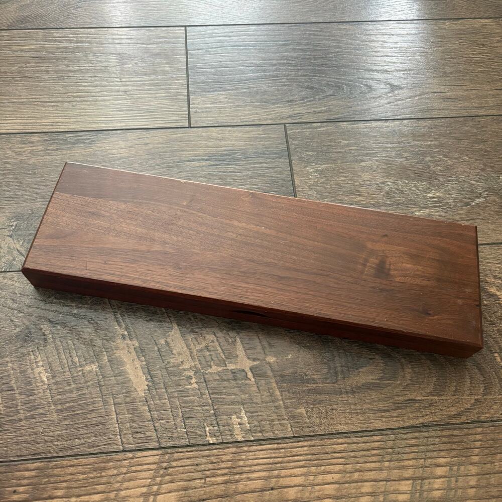 Utica Tungsten Stainless Steel Vintage 3 Piece Carving Knife Set w Wooden Case